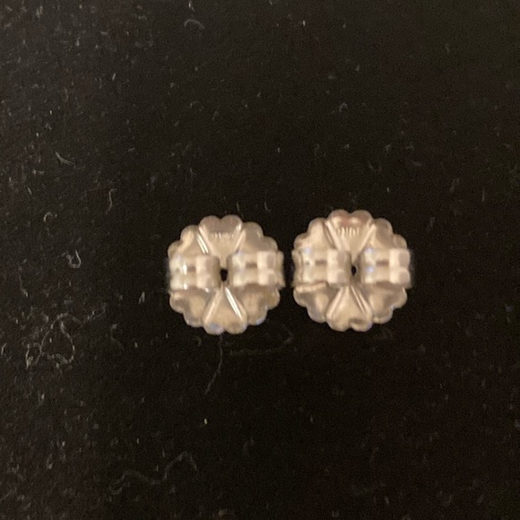 American Southwest Style Silver Pierced Earrings with Pearls - Picture 4 of 4